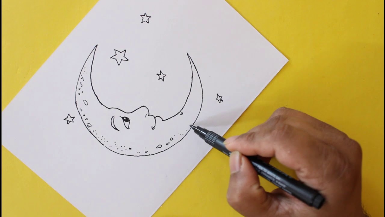 drawing half moon