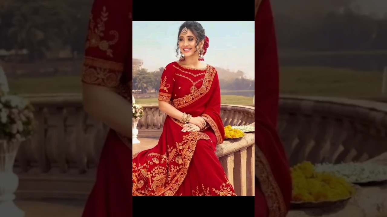 Shivangi joshi beautiful red saree look❤🫶✨