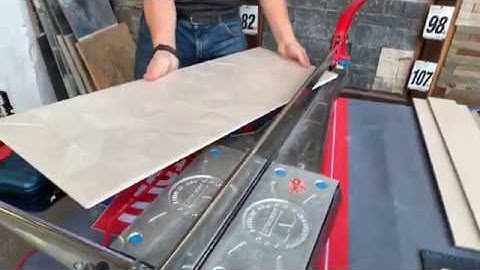 Montolit Masterpiuma P3 doing a side cut on a textured ceramic tile