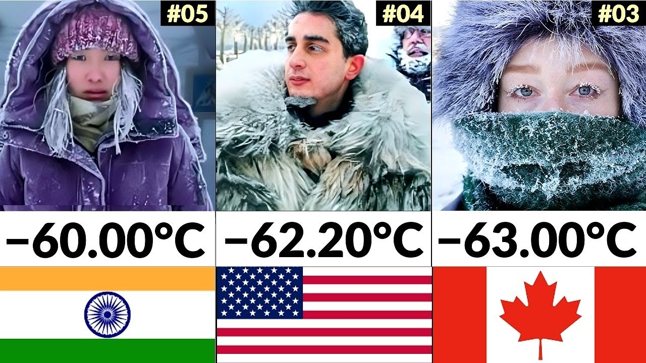 Top 50 Coldest Countries in the World ❄️ | USA,Canada and more 48 Countries| Global data lab