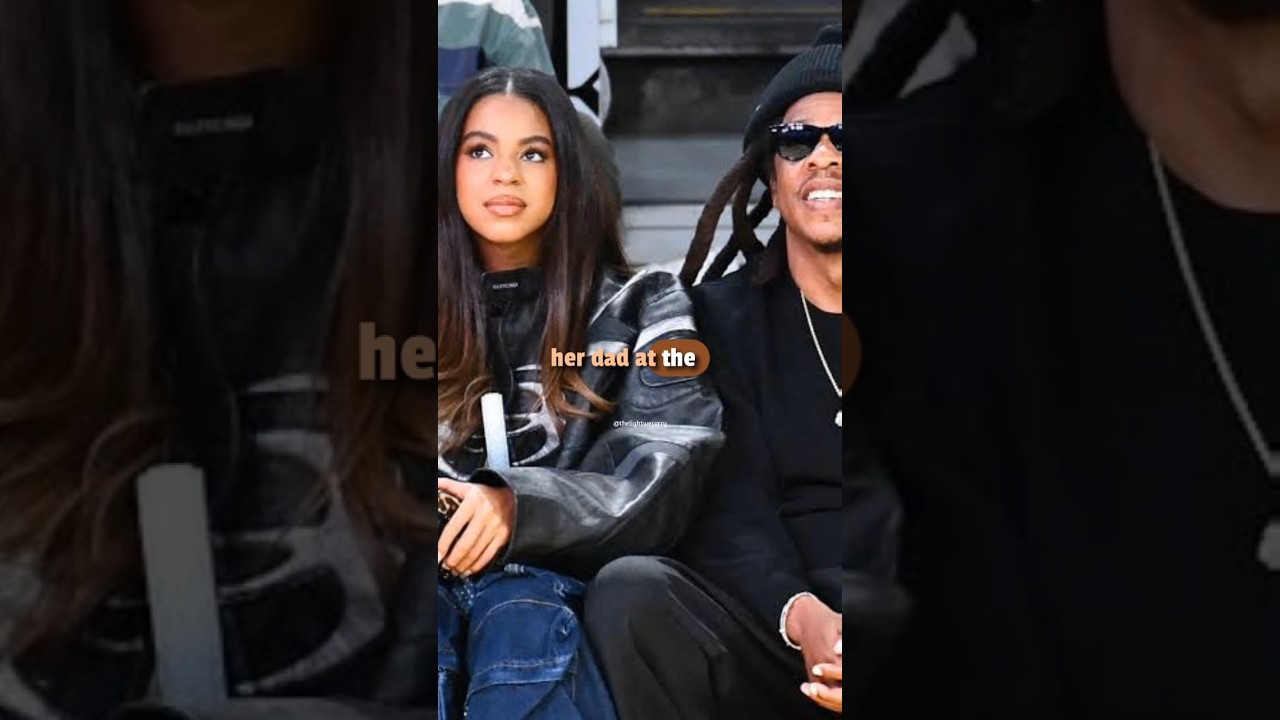 Blue ivy steps out with Dad Jay Z For game night