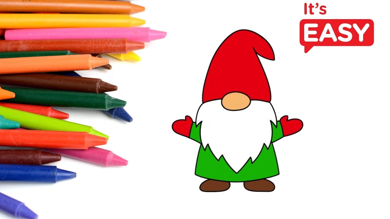 How to draw a funny Gnome | Easy drawing tutorial - YouTube