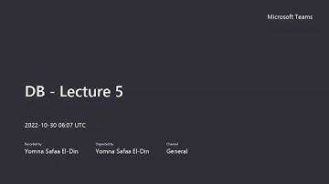 CSE421 - Database Systems Lecture 5