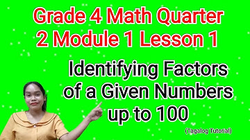 Grade 4 Math Quarter 2 Module 1 Lesson 1: Identifying Factors of a Given Numbers up to 100