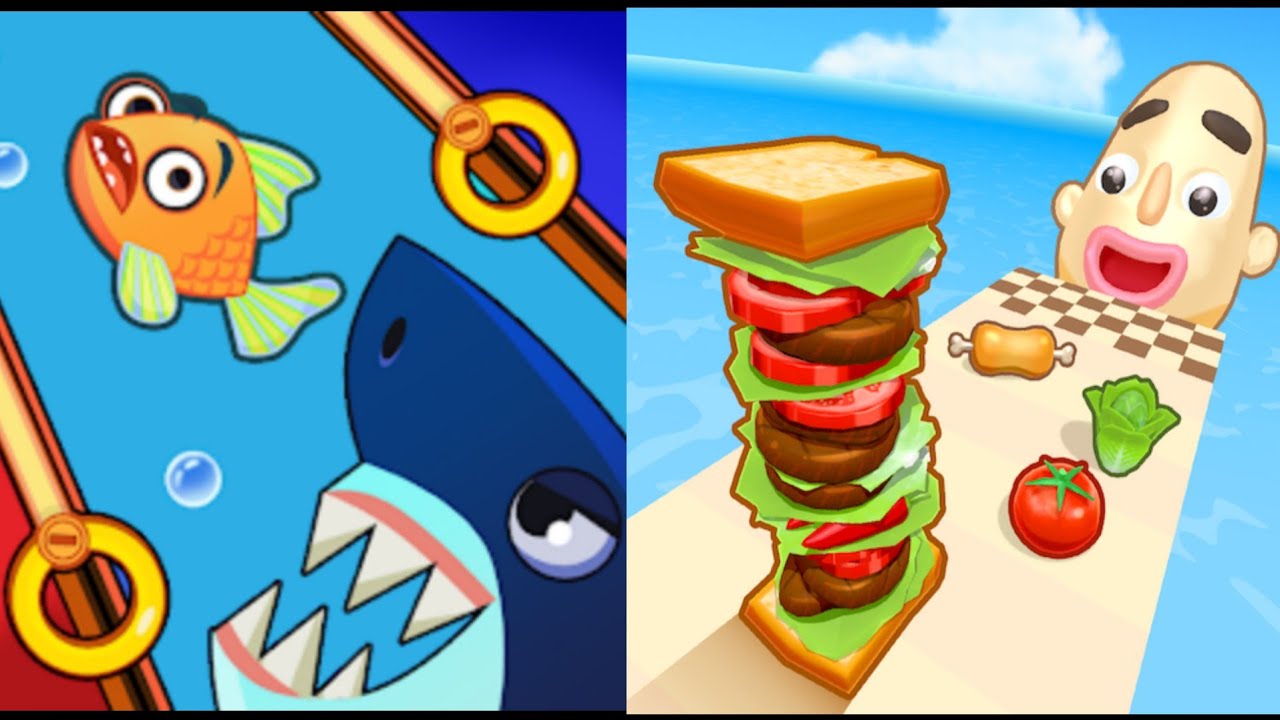 Save The Fish Vs SandWich Runner Gameplay Walkthrough Challenge Max Level!