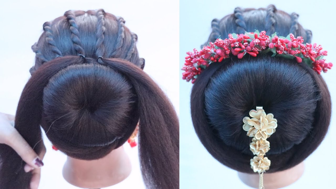 Very Easy Bun Hairstyle At Home Wedding Hairstyle Beautiful Latest