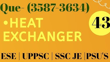 Heat Transfer- Heat Exchanger  | ESE | SSC JE | UPPSC AE | PSU