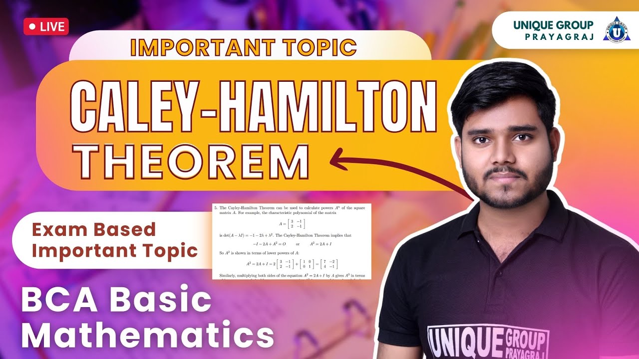 BCA Important Topics CALEY HAMILTON THEOREM Basic Mathematics Bca important topics caley hamilton theorem basic mathematics