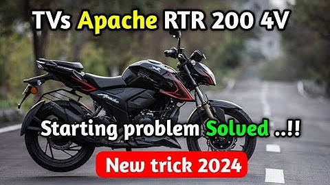 TVs apache starting problem solve 100% New trick..! 2024 | TVS apache RTR 2004v bs6