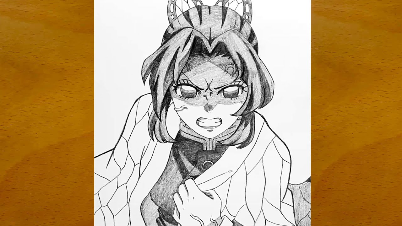 How to Draw Shinobu Kocho from Demon Slayer || Easy Anime Drawing || Step by Step Tutorial