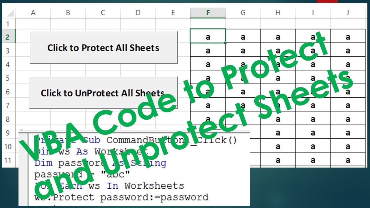 protect-and-unprotect-sheets-using-vba-excel-vba-example-by-exceldestination-youtube