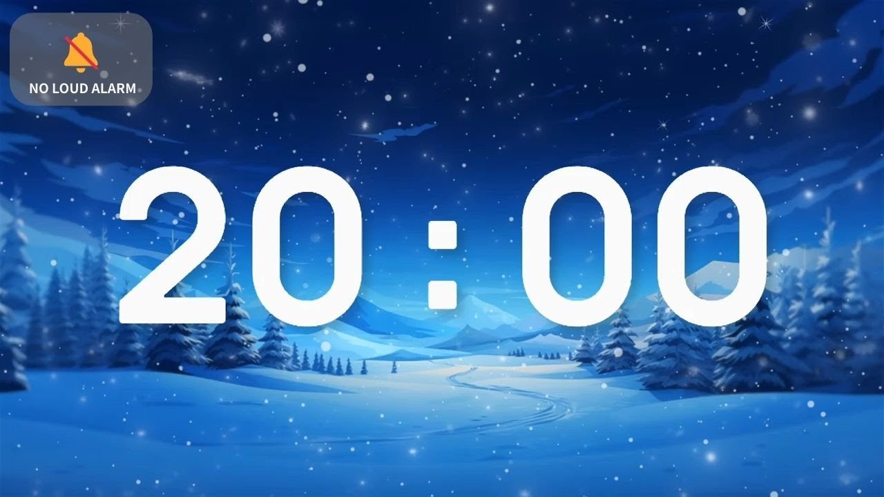 20 Minute Winter Classroom Timer | Calm Music & Snowy Forest Scene