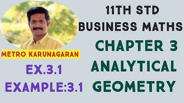 11th Std BM Example 3.1 A point in plane moves so that its distance from origin is thrice its dist
