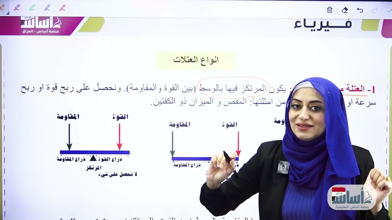 الفصل 4️⃣الآلات البسيطة الفيزياء 🧲الثالث المتوسط - المنهج العراقي (دفعة 2026) مع الست ميس وليد