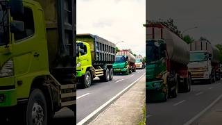 KONVOI TRUK TRAILLER BESAR TANGKI RAKSASA VS TRUK DUMP BESAR TRONTON #shorts #trending #viral