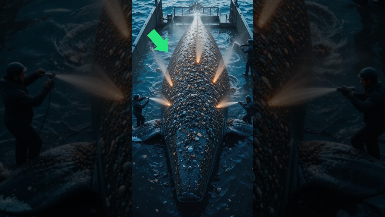 Big Whale Barnacles Removal 