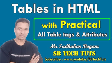 Tables in HTML with Practical | HTML Table Tags | HTML Tutorial | CLASS-16 | Telugu