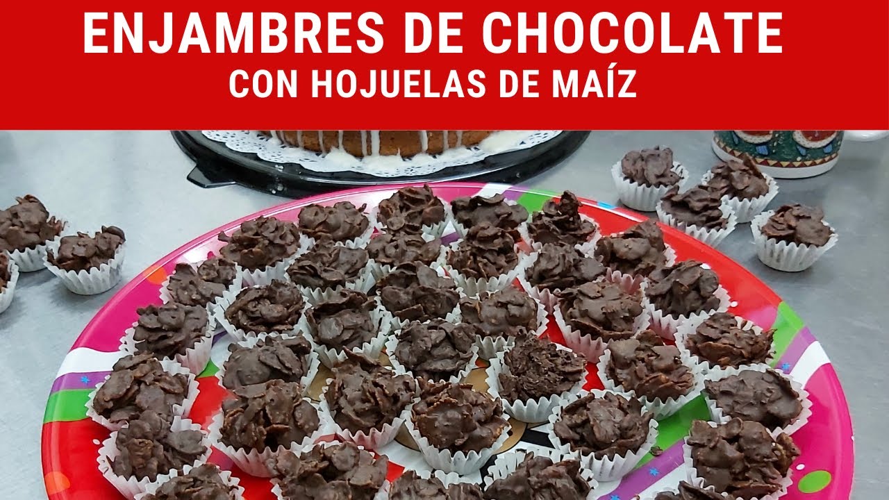 Enjambres de chocolate con hojuelas de maíz.- RecetasdeLuzMa