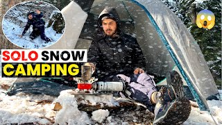 Solo Camping In Snowy Forest | Snow Camping And ASMR Cooking In India | Camping Trip |