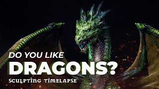 GREEN DRAGON TIMELAPSE  3D Sculpting, Printing and Painting