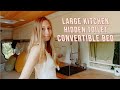 DIY VAN TOUR - Large Kitchen, Queen Bed, Toilet & More!