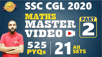 SSC CGL 2023-24 || SSC CGL 2020 Maths All 21 Sets Previous Year Papers Best Solutions Part 02