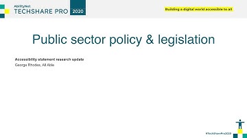 TSP 2020: Accessibility Statement Research update