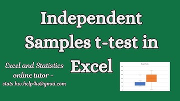 T-toets voor onafhankelijke steekproeven in Excel | Excel en statistiekdocent