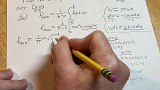 Find the Average Value of h(x) = cos^4(x)*sin(x) over [0, pi]