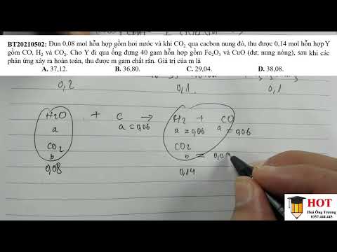 Video Đun 0,08 mol hỗn hợp gồm hơi nước và khi CO2 qua... - youtube