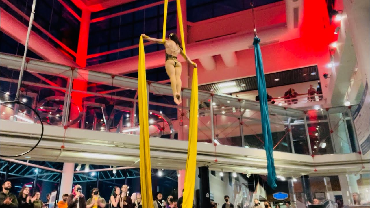 Aerial Silk Performance at OMSI (Oregon Museum of Science)