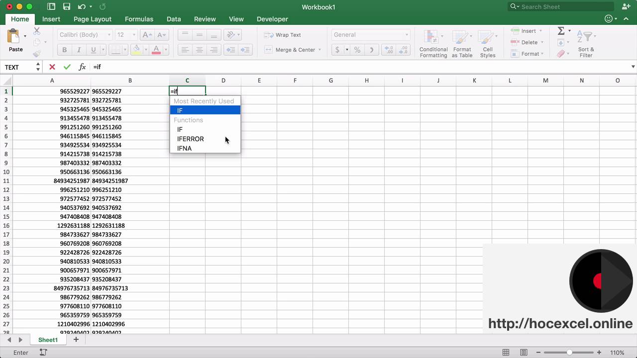 Học Excel Cơ Bản | 102 Hướng dẫn chuẩn hoá số điện thoại trong Excel