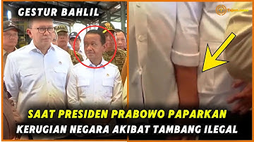 GESTUR BAHLIL SAAT PRABOWO PAPARKAN KERUGIAN NEGARA 300 T AKIBAT TAMBANG ILEGAL
