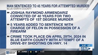 Man sentenced for 2024 drive-by shooting on Highway 14 in Mankato