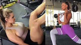 Eye catching bikini workout at the gym ...