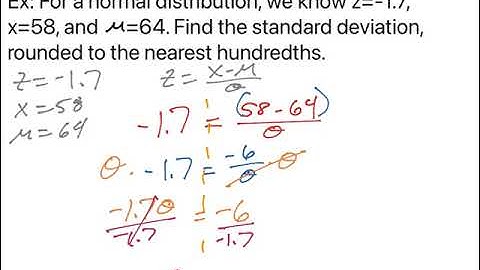 Find the standard deviation using the z-score formula