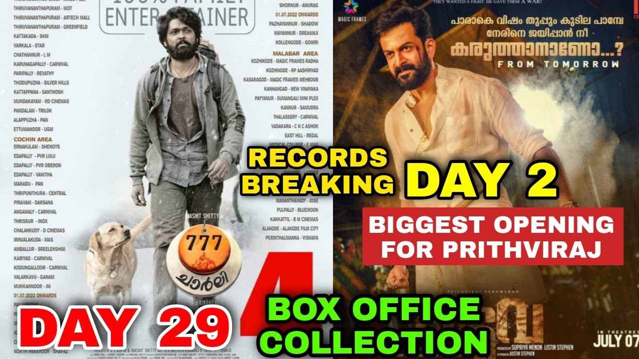 Kaduva &777Charlei Box office collection, Records breaking Collection,Prithviraj Malyalam movies,