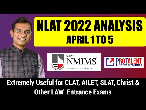 NLAT 2022 NMIMS Law Admission Test 1-5 April Analysis - Expected Cutoff