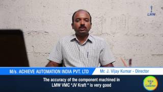 Testimonial of Mr.Vijay Kumar - Director, ACHIEVE AUTOMATION INDIA PVT.LTD, screenshot 1