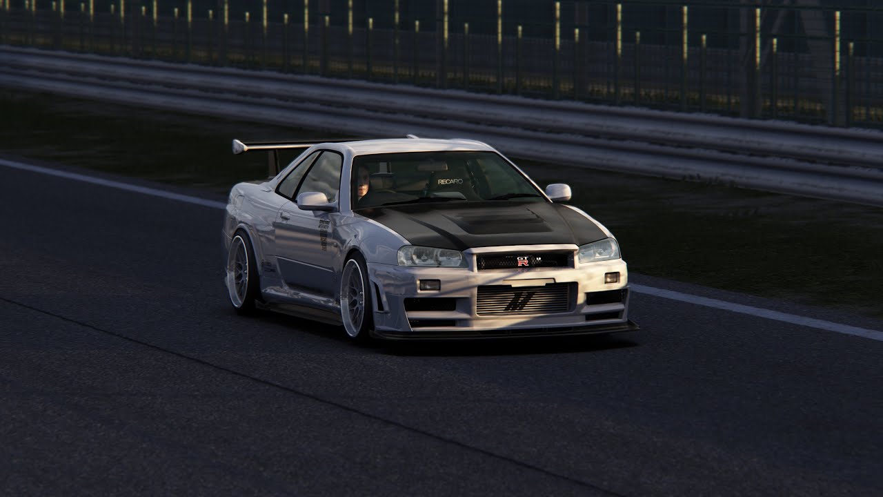Assetto Corsa THIS CAR IS AMAAAAZING !!! R34 GTR antilag +1000HP ...