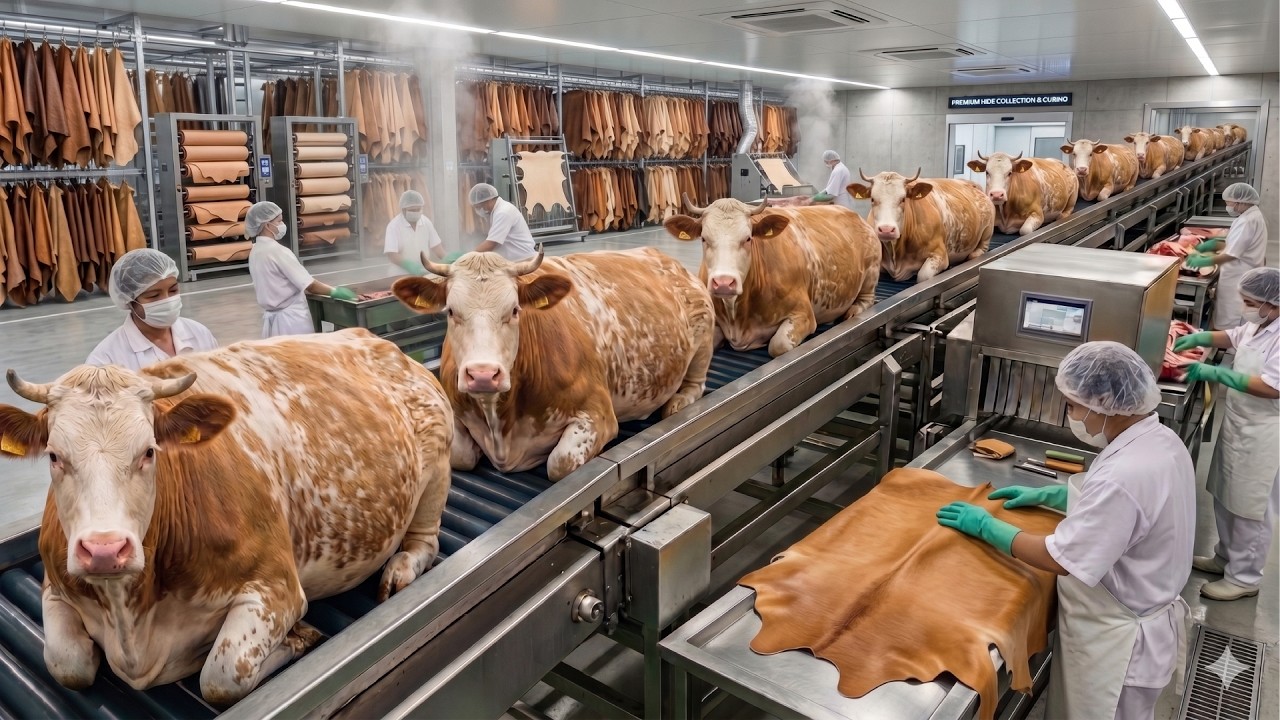 How Cow Hide Is Processed Into Finished Leather in a Modern Factory ...