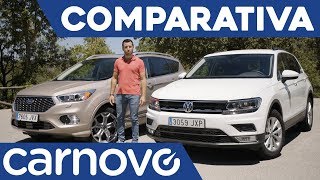 Ford Kuga vs Volkswagen Tiguan  SUV / Comparativa / Review / Prueba / Test en español | Carnovo