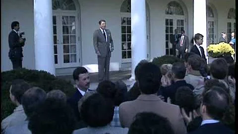 President Ronald Reagan Celebrates 1988 Bush Win w...
