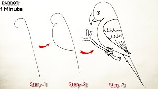 How To Draw a Parrot | Drawing Parrot drawing | Parrot Drawing for kids | draw a Parrot easy Colour