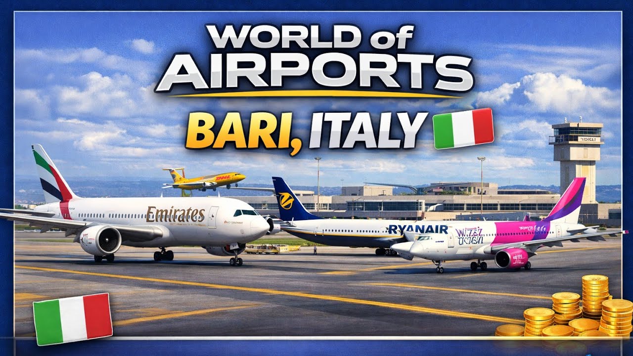 Managing Bari Airport (BRI) ✈️ World of Airports Full Gameplay