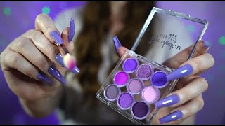 ASMR Doing your makeup 💜(Makeup onto camera) layered sounds *no talking*