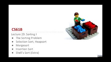 Lecture 29 - Basic Sorts
