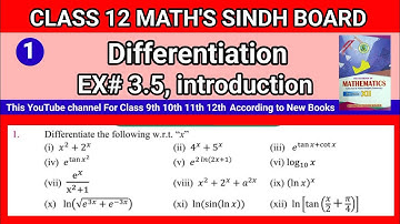 Class 12 Maths Unit 3 Exercise 3.5 introduction Differentiation / Derivative