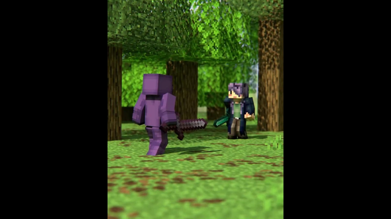 Sword Fight Training - Blender Minecraft Animation (woodplankmc) 