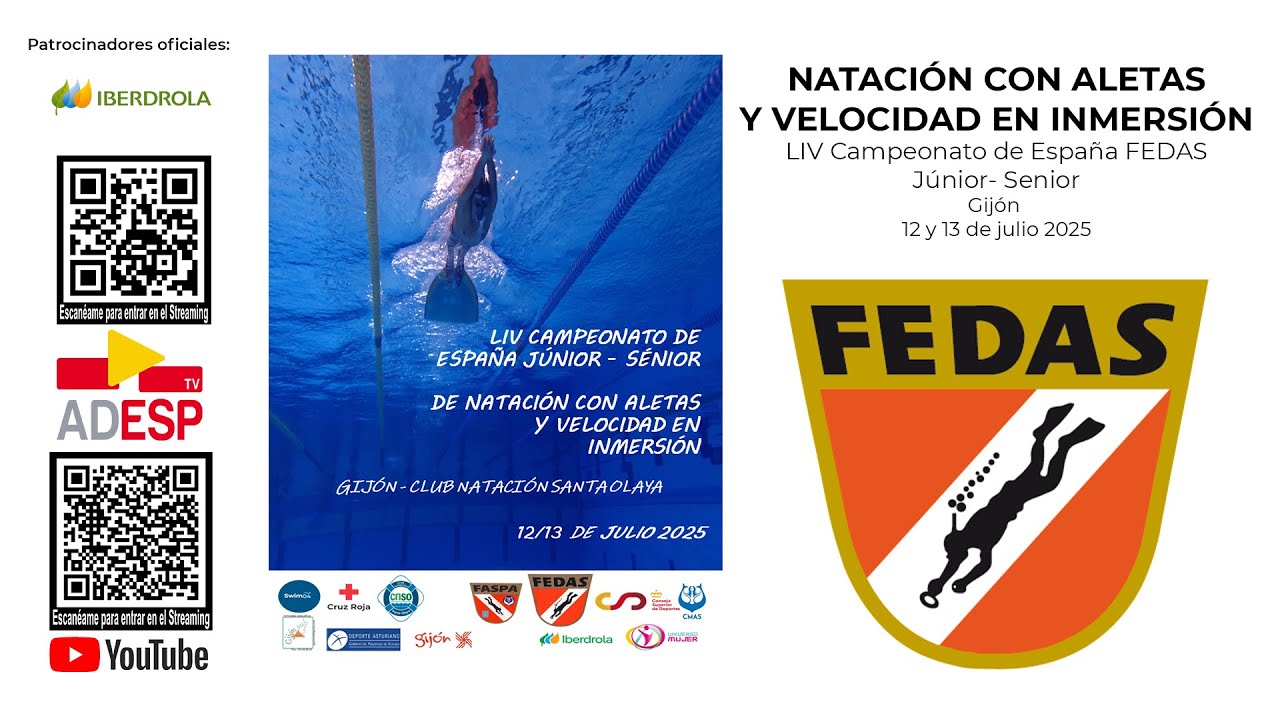 [1/4] LIV Campeonato de España FEDAS de Natacón con Aletas, Júnior / Sénior por Clubes